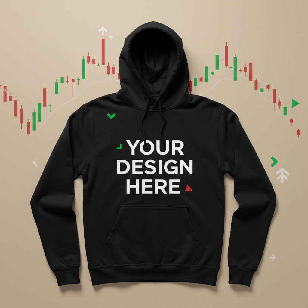 Minimalist Crypto Hoodie with Bitcoin and trading graphics – DC Crypto