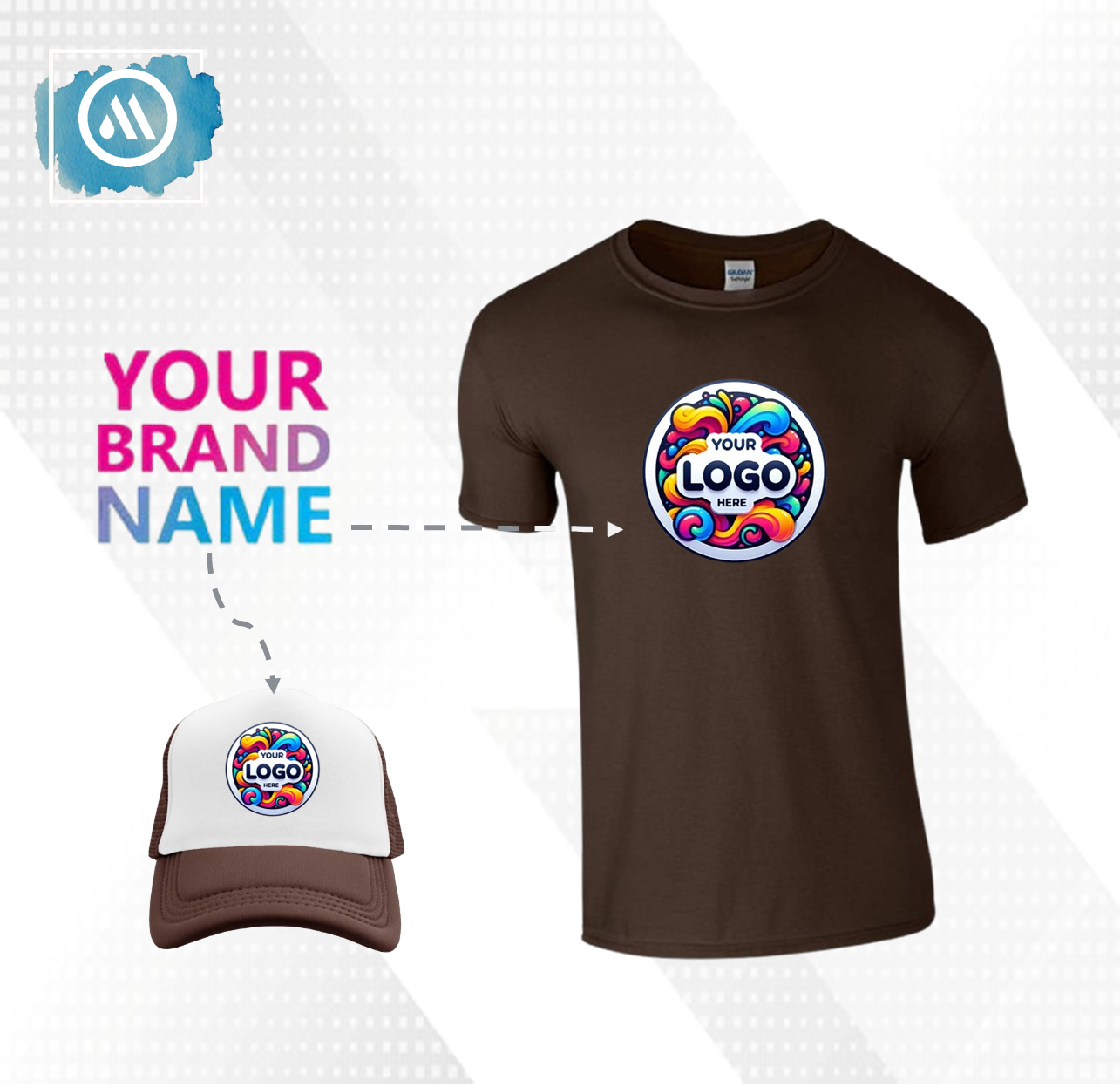 3 Pack Short Sleeve T-Shirt + Trucker Cap with Logo