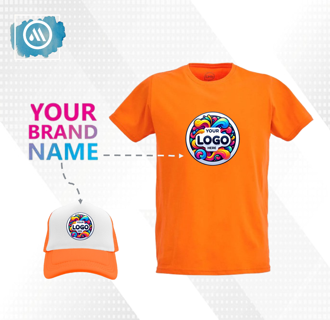 3 Pack Short Sleeve T-Shirt + Trucker Cap with Logo