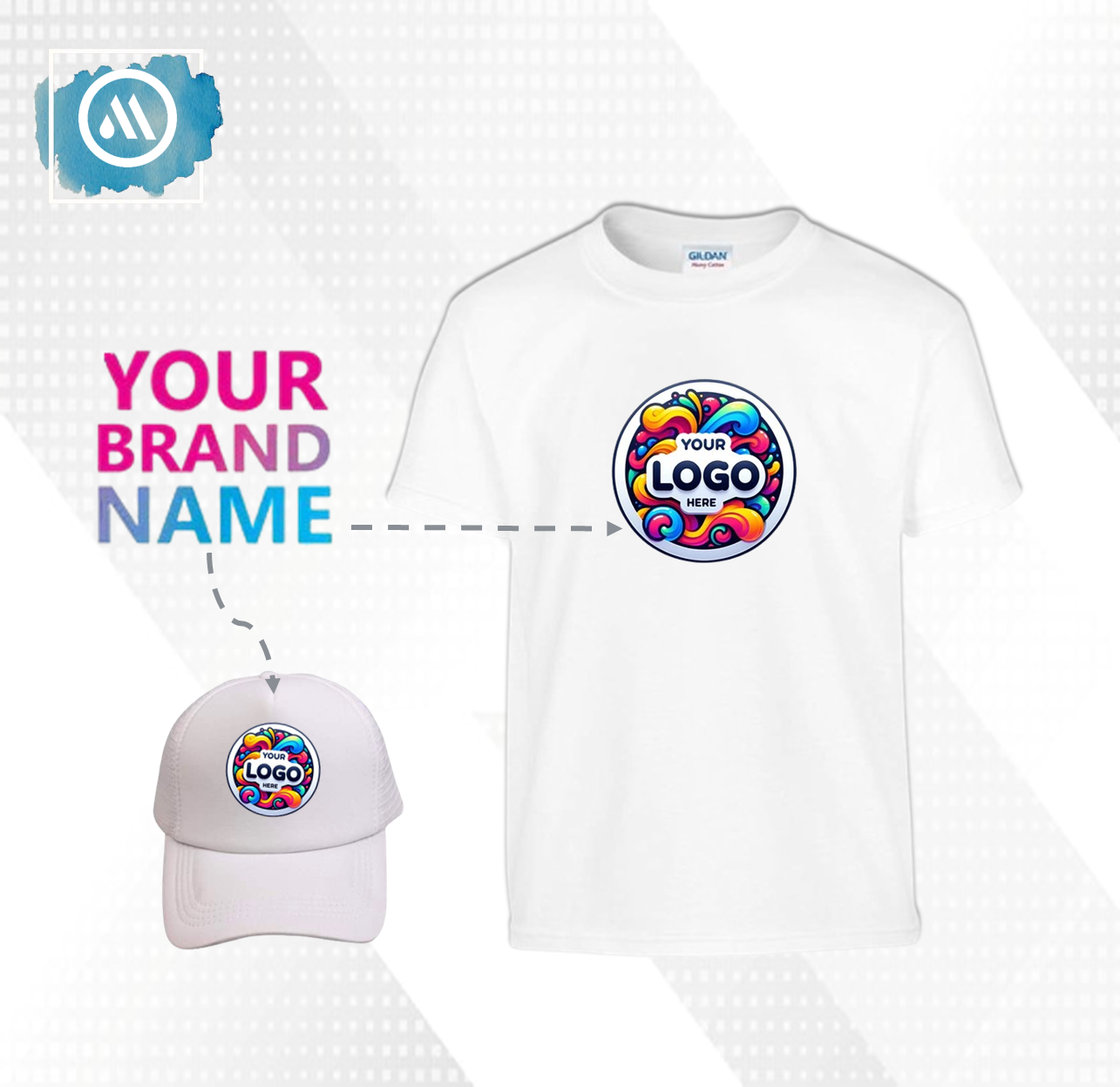 3 Pack Short Sleeve T-Shirt + Trucker Cap with Logo