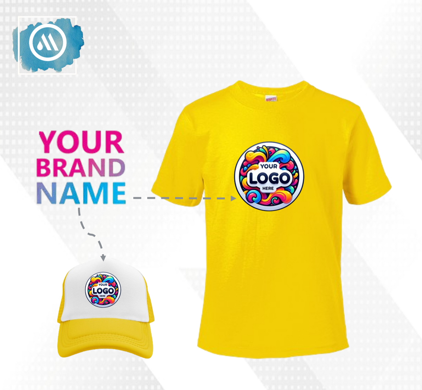 3 Pack Short Sleeve T-Shirt + Trucker Cap with Logo