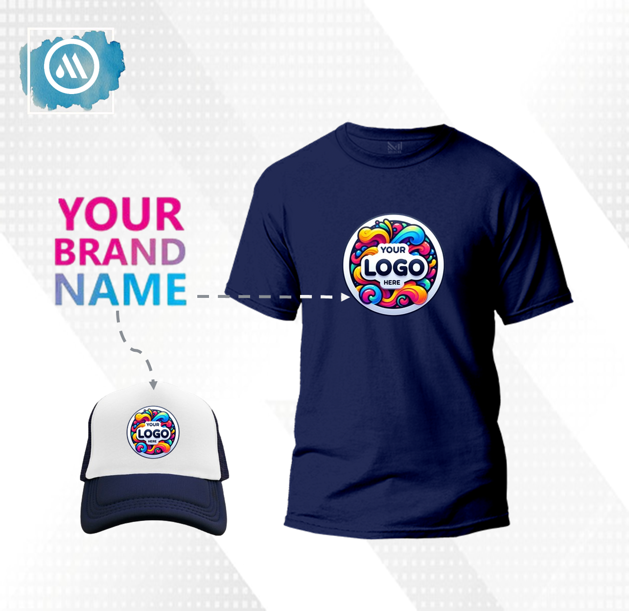3 Pack Short Sleeve T-Shirt + Trucker Cap with Logo