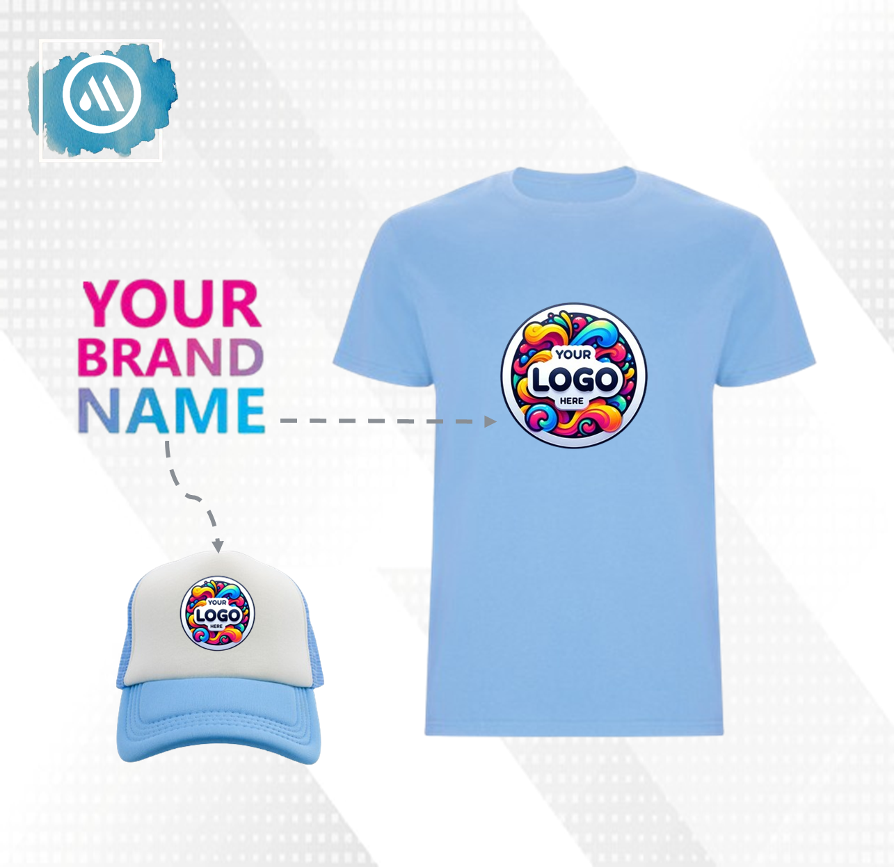 3 Pack Short Sleeve T-Shirt + Trucker Cap with Logo