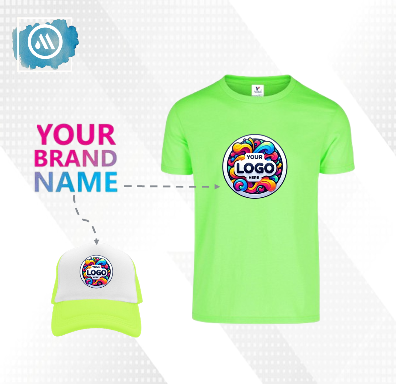 3 Pack Short Sleeve T-Shirt + Trucker Cap with Logo