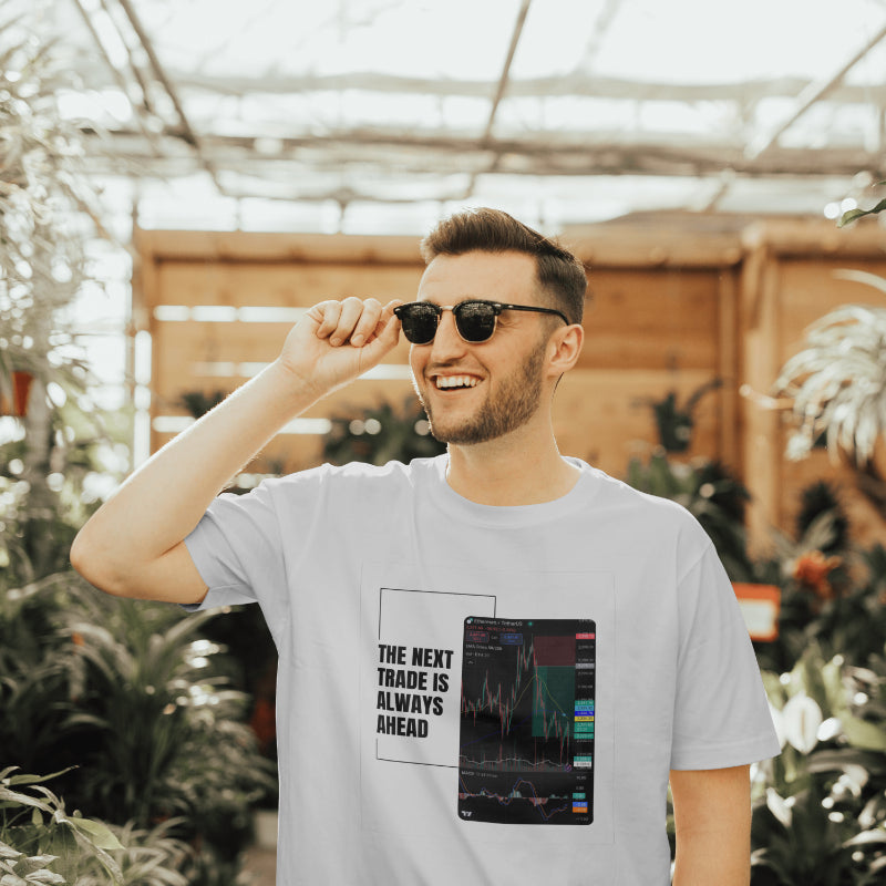 Personalized trading shirt featuring your custom trading graph and iconic quote