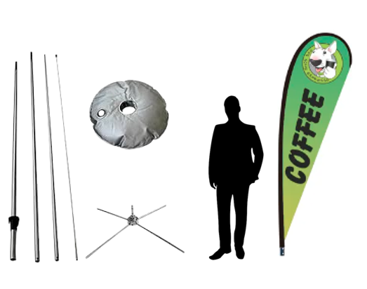 Single Print Tear Drop Flags