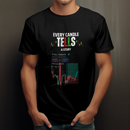 Black or white trading tee with motivational phrase and custom chart print option