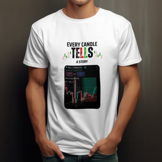 'Every Candle Tells a Story' Customizable Trading T-Shirt for Market Enthusiasts!