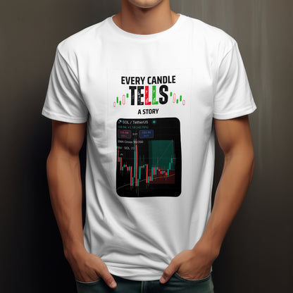 Black or white trading tee with motivational phrase and custom chart print option