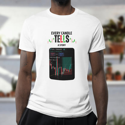 Black or white trading tee with motivational phrase and custom chart print option