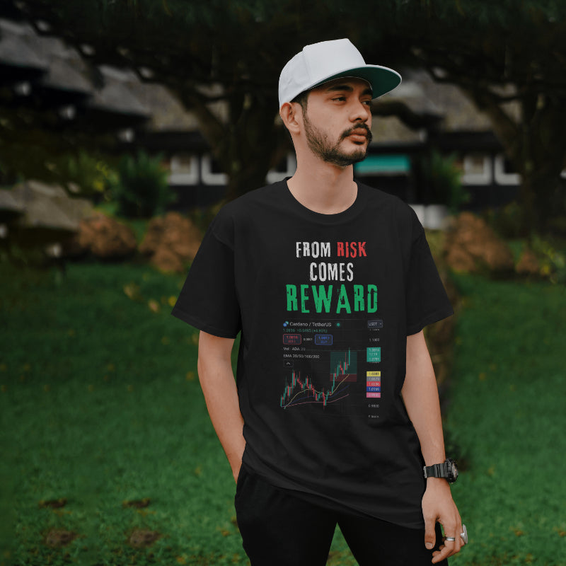 'From Risk Comes Reward' Trading Tee – Wear Your Winning Mindset!