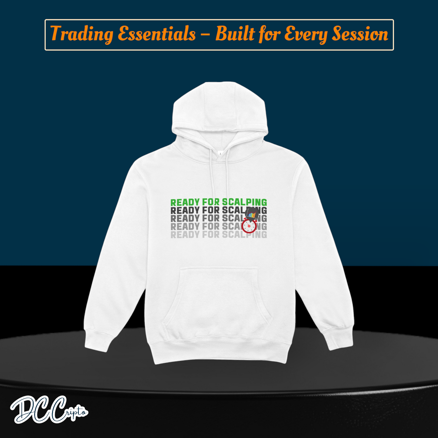 Custom Trading Hoodie for crypto traders – Pips and Dips design, perfect for market sessions