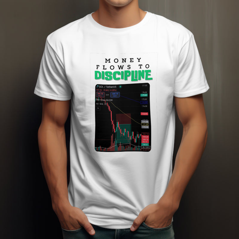 'Money Flows to Discipline' Trading Tee – Master the Market with Focus