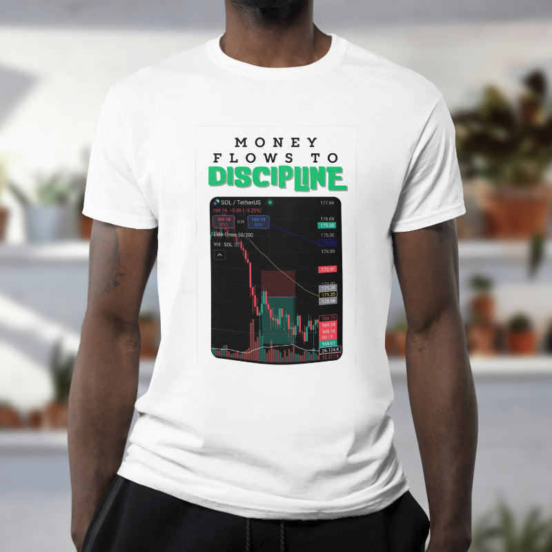 'Money Flows to Discipline' Trading Tee – Master the Market with Focus