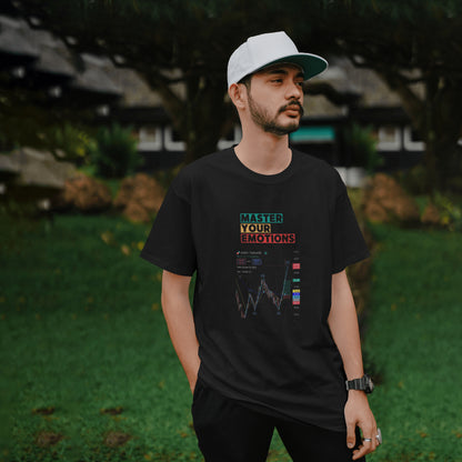 Trading t-shirt with motivational quote and customizable trading chart – perfect gift for crypto and stock traders