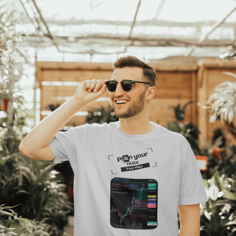 Personalized trading shirt featuring your custom trading graph and iconic quote