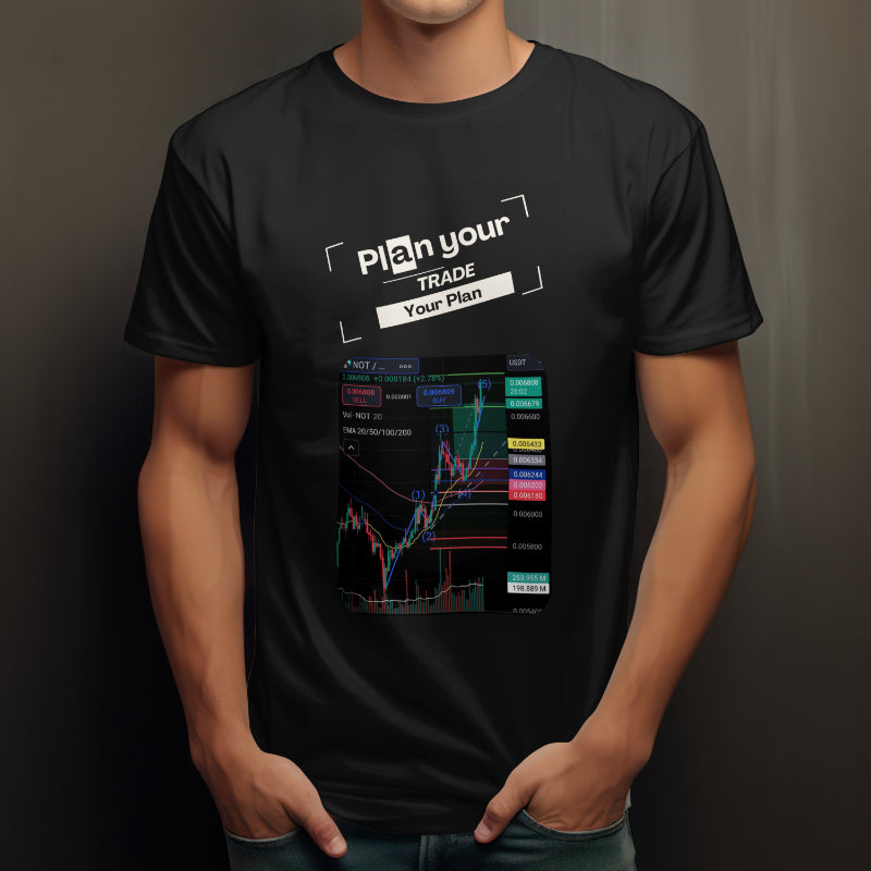 Personalized trading shirt featuring your custom trading graph and iconic quote