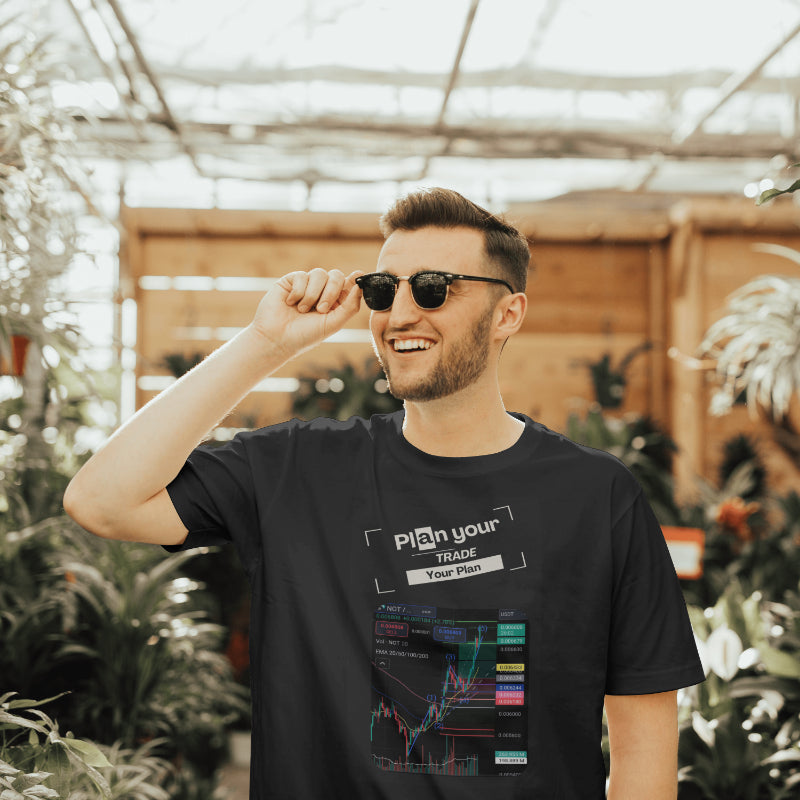 Personalized trading shirt featuring your custom trading graph and iconic quote