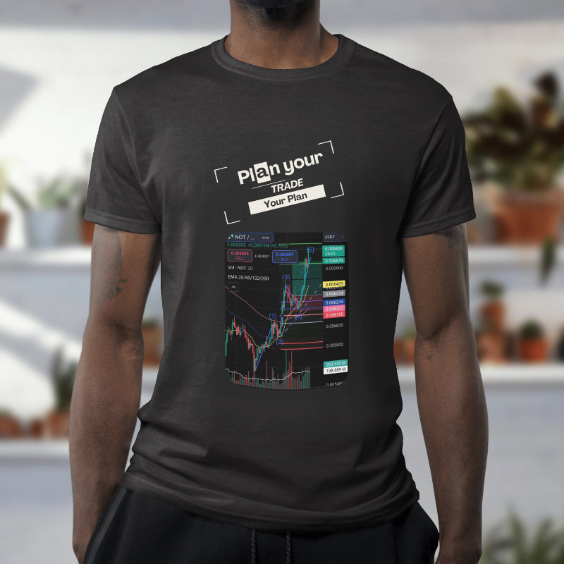 Personalized trading shirt featuring your custom trading graph and iconic quote