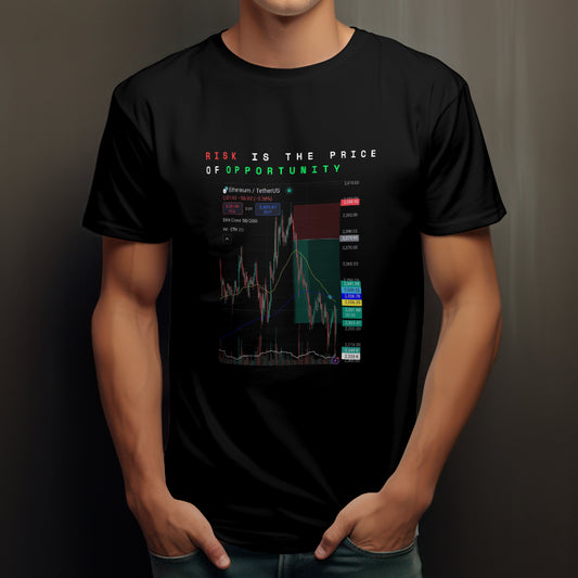 Personalized trading shirt featuring your custom trading graph and iconic quote