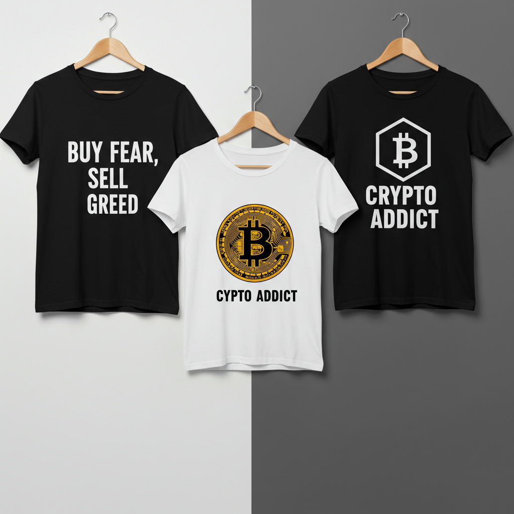 Crypto Trading T-Shirt with market quotes in black and white – DC Crypto