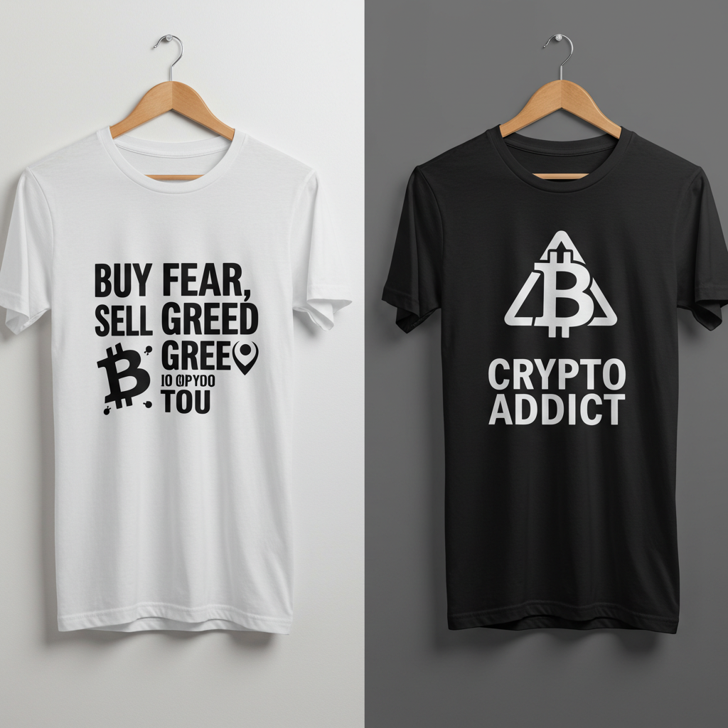 Crypto Trading T-Shirt with market quotes in black and white – DC Crypto